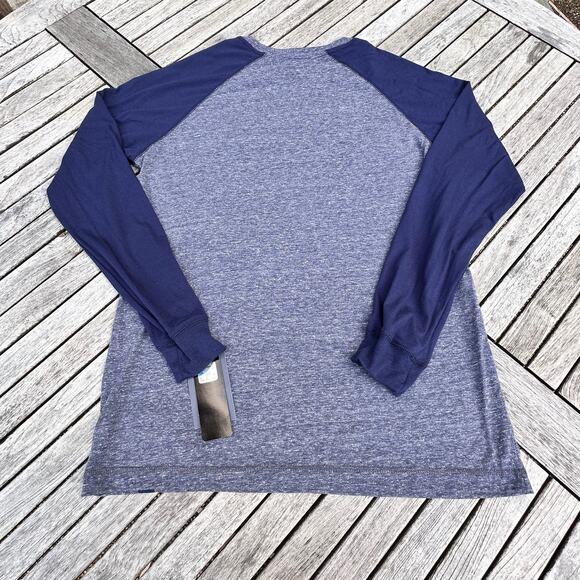 Mens New England Patriots Fanatics Heather Navy Arc Long Sleeve T-Shirt Large - Picture 12 of 12